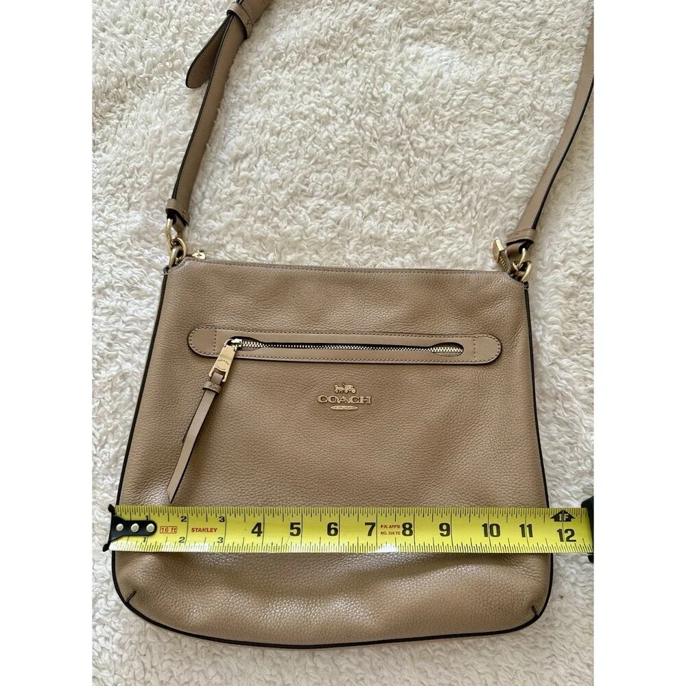 Coach Mae Beige Pebble Leather File Crossbody Shoulder Bag Med 34823 - New $328